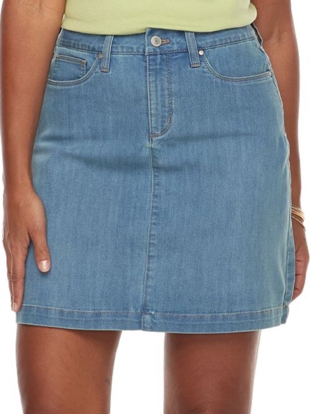 Croft & Barrow Stretch Denim Blue Jean Skort 5 Pocket Skirt/Short Size 12